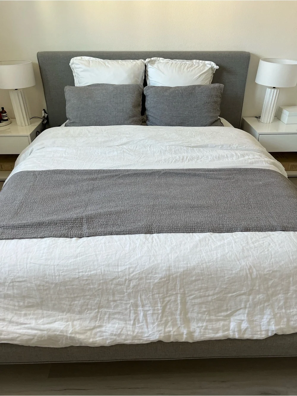 Restoration Hardware RH Vintage-Washed Linen Channel Quilted Coverlet + 2 Shams